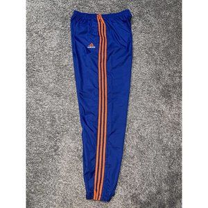Vintage Adidas Nylon Joggers Track Pants 3 Stripes Windbreaker Blue Orange Sz XL